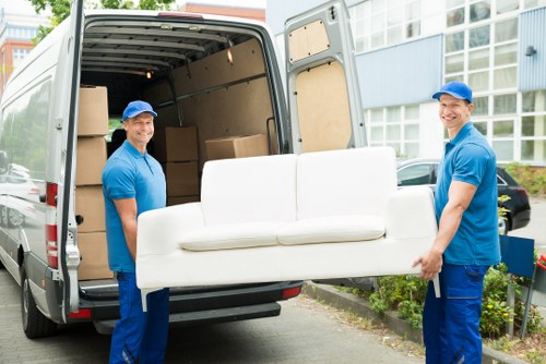 Office relocation planning in Westharrow with moving boxes and workspace setup
