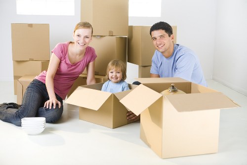 Organized household storage boxes in a Westharrow home